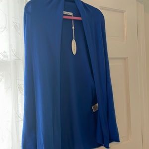 Caroline Grace long sleeve, shawl neckline cashmere and cotton sweater